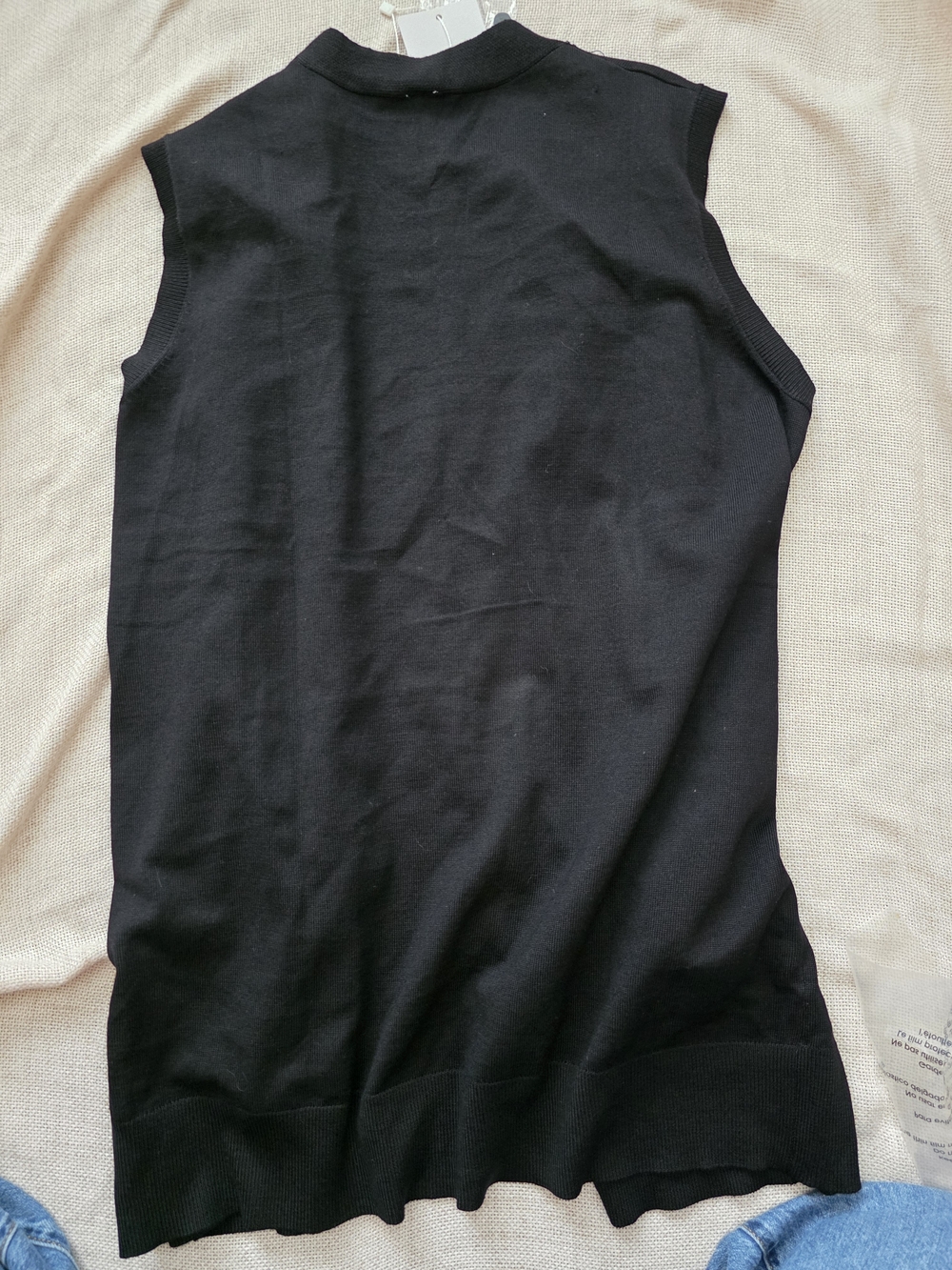 Veryoung Black Button Front Knit Vest With Front Pockets Clsssic Large - Picture 6 of 8